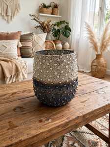 Portavelas Decorativo de Vidrio con Cuentas, Resistente al Calor, Redondo, para Decoración Navideña del Hogar, Decoración de Mesa para Eventos - Product Image 1