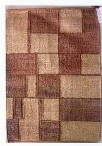 Hand Woven Natural Hemp Patchwork Area <b>Rug</b> Geometric Brown Beige Flat Weave Boho <b>Rustic</b> Eco Friendly Living Room <b>Rug</b> - Product Image 2