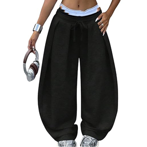 Custom Street wear Baggy Patchwork Flare Sweat Pants Men Fashion Paint <b>Jogger</b> <b>Stacked</b> Flared Sweatpants for Men's 2026 - Product Image 3