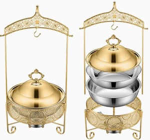 Elegant Stainless Steel Golden Chafer Set <b>Buffet</b> Food <b>Warmer</b> for Banquet and Event Catering At Best Price - Product Image 4