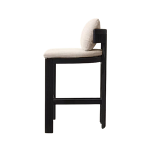 Luxury Outdoor Bar <b>Stool</b> Black Teak Premium Vertical Fluted Frame Durable Design Eco-Friendly Modern Hotel Villa Furniture - Product Image 4