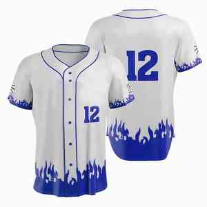 Camisetas de Béisbol Personalizadas con Nombre de Equipo, Logotipo y Número, Impresión por Sublimación, Cuello en V, Ropa Deportiva - Product Image 3