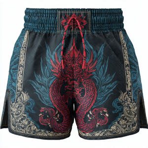 Pantalones Cortos de Muay Thai Sublimados para Lucha, MMA, Kick Boxing, Pantalones Cortos de Muay Thai de Alta Calidad en Satén para Hombre - Product Image 6