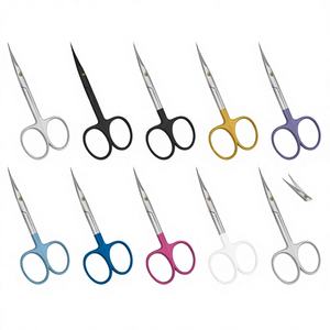 Ciseaux incurvés pour sourcils Ciseaux de manucure bon marché à bas quantité minimale de commande Couleurs personnalisées écologiques Ciseaux à ongles légers et élégants - Product Image 1