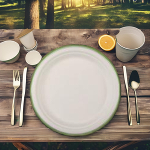 Assiettes jetables rondes en bagasse de 6 pouces, écologiques et de qualité supérieure, pour le camping - Product Image 2