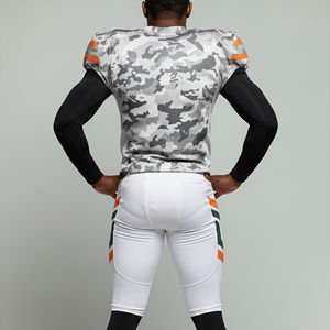 Maillots de football américain professionnels sur mesure 100 % polyester, ensembles personnalisés avec motif camouflage, manches courtes, respirants, uniformes d'équipe - Product Image 2
