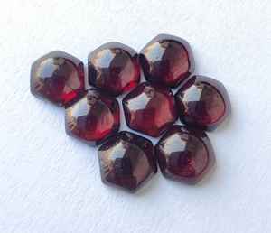 Garnet naturel, forme hexagonale, cabochon, rouge, calibré, pierre précieuse en vrac pour bijoux - Product Image 5