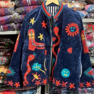 Indian Handmade Suzani Cotton <b>Jacket</b> Hand Embroidered <b>Short</b> <b>Jacket</b> Unisex Coat Handmade Suzani <b>Short</b> <b>Jacket</b> - Product Image 4