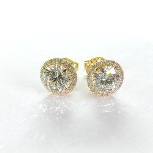 ต่างหูเพชรเม็ดเดี่ยวทรงกลม 6.7 กะรัต ทอง 14K คุณภาพสูง ผลิตด้วยมือ ประดับเพชรแล็บโกรว์ E-VS1 เหมาะสำหรับเป็นของขวัญแต่งงาน - Product Image 1