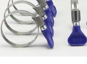 แคลมป์รัดสายยางแบบสกรูหัวแม่มือ ยี่ห้อ YDS โรงงานไต้หวัน รุ่นกันสนิม พร้อมด้ามจับสีน้ำเงิน รุ่นบัตเตอร์ฟลายแบบหนาพิเศษ 10320-09032 สำหรับงานประปา - Product Image 4