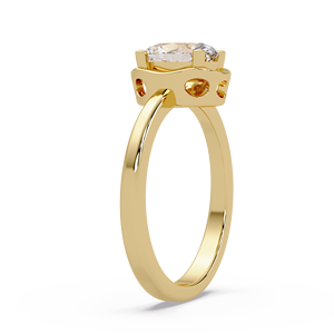 Bague de fiançailles et de mariage en diamant de laboratoire taille ovale sur mesure, 1,00 carat, certifiée IGI, diamant flottant, bijoux fins de mariée - Product Image 3