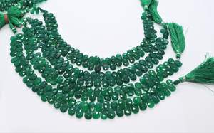 Perles de pierres précieuses en onyx vert naturel facettées en forme de poire 7x11MM, perles d'onyx vert en vrac, perles d'onyx vert pour la fabrication de bijoux - Product Image 2