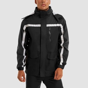 GULLSTAR <b>YOGA</b> INDUSTRY Men's Hooded Sporty <b>Jacket</b> 100% Cotton Black White Stripes Full Sleeve Lightweight Waterproof Winter - Product Image 2