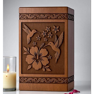 Engraved Hummingbird Wooden Cremation Urn: Personalized <b>Memorial</b> <b>Keepsake</b> urn <b>Memorial</b> <b>Keepsake</b> by AYAANS - Product Image 2