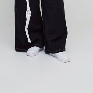 Conjunto Deportivo para Hombre con Estampado de Esqueleto Negro, Sudadera con Capucha y Cierre Completo, Pantalones Anchos, Estilo Casual Urbano para Otoño - Product Image 5