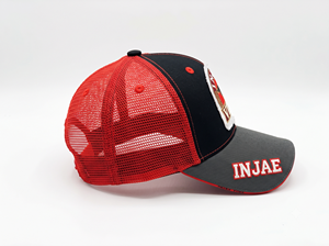 หมวกแก๊ปวินเทจแบบกำหนดเอง 6 แผง ตาข่าย หมวกเบสบอล ปักโลโก้แบบดิสเทรส  แบบ Snapback ผู้ผลิตอุปกรณ์สวมศีรษะ OEM ODM Injae VN - Product Image 2