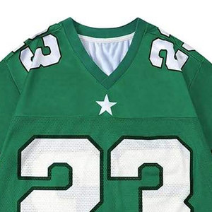 Camiseta Deportiva de Fútbol Americano para Hombre, Color Verde, Cuello en V, Manga Corta, Malla Transpirable, Estampado con el Número 23, Corte Regular, Ropa para Adultos - Product Image 4