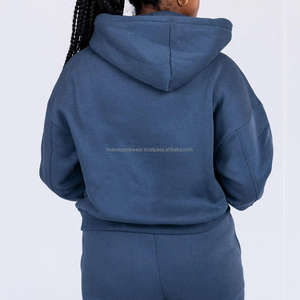 OEM haute qualité Gym Fitness Sweatshirts pour femmes à capuche fermeture éclair complète Sweatshirts personnalisation privée vêtements de sport d'hiver - Product Image 3