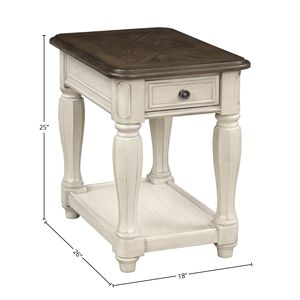 Tavolino da Salotto Antico Bianco e Marrone con Vano Portaoggetti, Elegante Arredamento per Soggiorno - Product Image 6