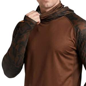 เสื้อตกปลาแบบสั่งทำพิเศษ ป้องกันแสงแดด พิมพ์ลายแบบซับลิเมชั่น MOQ ต่ำ เสื้อฮู้ดทีมตกปลาผ้าโพลีเอสเตอร์แห้งเร็ว พร้อมหน้ากาก - Product Image 3