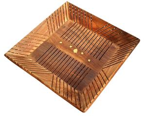 Oval Wooden Serving <b>Tray</b> with Golden Aluminum Handles Decorative Functional Serving Platter for Home <b>Kitchen</b> Dining - Product Image 6