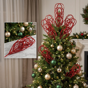 Branche décorative de luxe rouge en métal perlé de 12 pouces pour sapin de Noël (vente en gros usine) - Product Image 6