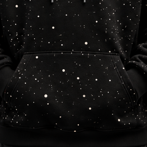 Black <b>White</b> Speckled Print Men Pullover <b>Hoodie</b> <b>Oversized</b> Fleece Sweatshirt Drawstring Hood Kangaroo Pocket Casual Streetwear - Product Image 6