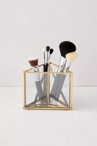 Stylish Metal And Glass Makeup <b>Storage</b> Organizer With Durable Construction For Home Salon And Boutique Display - Product Image 4