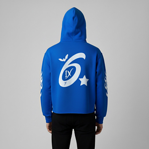 Custom <b>Men</b> Regular Fit Heavyweight Hoodie 370g Heat-transfer Printed Front 3d Puff Embossed Logo Cotton 80% Polyester 20% - Product Image 4