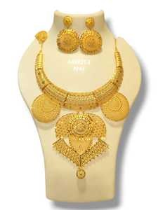 AWAIS HOUSE Women's Engagement Party Wedding Anniversary Gift Jewelry Set 6 Gram Gold Plated Brass Hiphop <b>Infinity</b> Claw Setting - Product Image 3