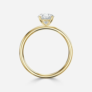 Bague de fiançailles classique haut de gamme en or 14 carats avec diamant de laboratoire taille ovale, certifiée IGI, pour femme, alliance de mariage, bijoux de mariée - Product Image 2