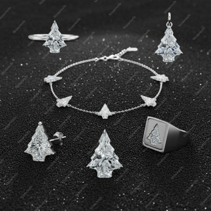 Ideas de Regalos de Navidad de Plata de Ley 925 para Esposo, Colgantes y Dijes de Joyería Fina Personalizados, Elegantes y Únicos con Diamantes Amarillos en Forma de Tulipán - Product Image 4