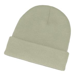 Yellow Knitted <b>Beanie</b> <b>Hat</b> Solid Color Unisex Adult Winter Cap Casual Style Daily 100% Acrylic Cuffed Design Embroidery - Product Image 3