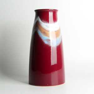 Jarrón de Cerámica con Esmalte Rojo y Blanco Estilo Moderno, Agung Keramik, Decoración de Mesa Exquisita y Duradera para el Hogar, Ideal para Hoteles - Product Image 1