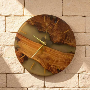 Reloj de Pared Moderno de Resina, Hecho a Mano con Resina Epoxi, Decorativo, con Movimiento de Cuarzo, Agujas Visibles, Movimiento Silencioso, Diseño de Dos Piezas - Product Image 5