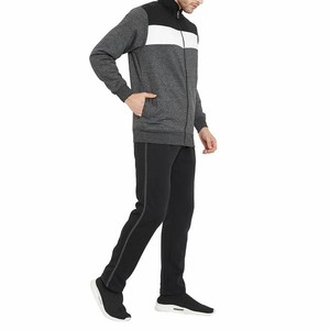Ensemble de survêtement en coton color block pour hommes, veste à capuche zippée et pantalon de survêtement décontracté pour l'automne - Product Image 2