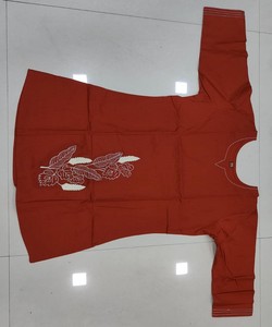 เสื้อผ้าฝ้ายปักมือลายบัตตา ริชลุค ดีฮาบู สำหรับใส่ทุกวัน ราคาขายส่ง เสื้อผ้าชาติพันธุ์ สีส้ม - Product Image 2