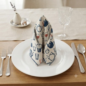 Serviette de table en coton imprimé de qualité supérieure avec motif floral rouge aux coins et sur le bord – Serviette de table décorative élégante pour la maison, l'hôtel - Product Image 2