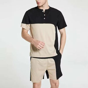 Conjunto Deportivo de Verano para Hombre, Estilo Casual, Fabricación OEM, Camiseta y Pantalones Cortos, 100% Algodón, Liso, con Bolsillo Lateral, Transpirable - Product Image 1