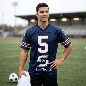 Camiseta de Fútbol Americano con Cuello en V para Hombre, Número 5, Malla Sublimada Transpirable, Manga Corta, Corte Regular, Ropa para Adultos - Product Image 4