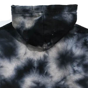 เสื้อฮู้ดดี้ผู้ชายสีดำและสีเทา ลายไทได แขนยาว มีเชือกผูก กระเป๋าจิงโจ้ สไตล์ลำลอง สตรีทแวร์ รับสกรีนโลโก้ - Product Image 5