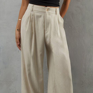 Pantalon de yoga taille haute pour femme, coupe large, avec logo personnalisé, nouveau design, léger, haute qualité, pour fitness, sport et activités de plein air - Product Image 2