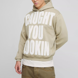 Sweat à capuche oversize imprimé en relief pour hommes, service OEM/ODM, en coton doux, chaud pour l'hiver, style streetwear, impression en relief - Product Image 2