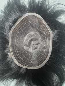 Full <b>Lace</b> Human Hair <b>Wig</b> Remy Hair Natural Black Transparent <b>Lace</b> Swiss Base Glueless For Men - Product Image 3