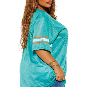 Maillot de football américain Y2K personnalisable, style rétro, avec dentelle à la taille et col en V, maillot de football américain OEM, chemise de sport d'été - Product Image 6