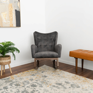 Sedia a Dondolo in Legno Massello Alistair, Elegante Arredamento per Soggiorno - Product Image 4