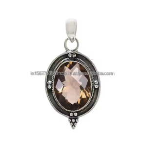 Colgante de cuarzo ahumado, joyería hecha a mano de plata de ley, regalo de cuarzo Natural para su regalo de aniversario, joyería fina de plata Grab Now - Product Image 4