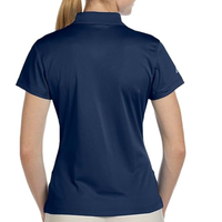 Chemise formelle pour femme en tissu maille unie 100 % polyester, teinte unie, séchage rapide, anti-boulochage, respirante, confortable, avec logo et patte de boutonnage