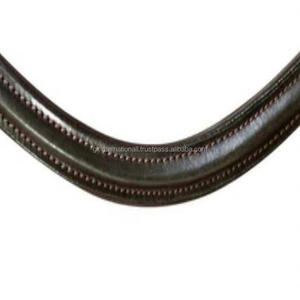 Bande de front de cheval en cuir surélevé incurvée classique au design personnalisé avec coutures cirées durables disponibles dans toutes les tailles et couleurs - Product Image 4