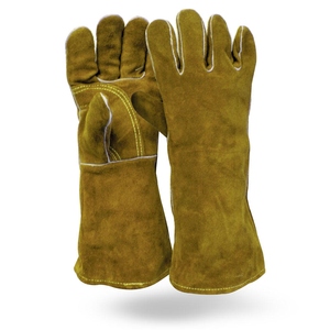 Gants de soudure en cuir de vachette pleine fleur de qualité supérieure, résistants à l'abrasion, pour la lutte contre les incendies, la construction et le barbecue - Product Image 5
